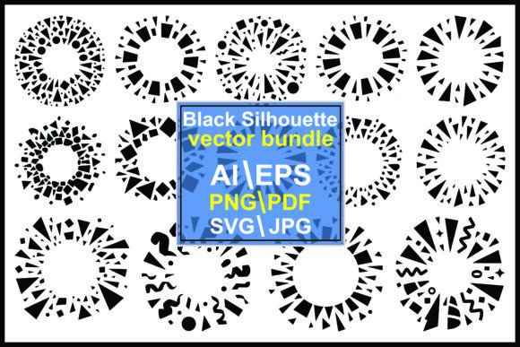Download Black Geometric Shapes Bursting Outward - Black Collection