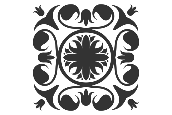 Download Square Black Ornament. Wall Tile or Floo - Black Collection