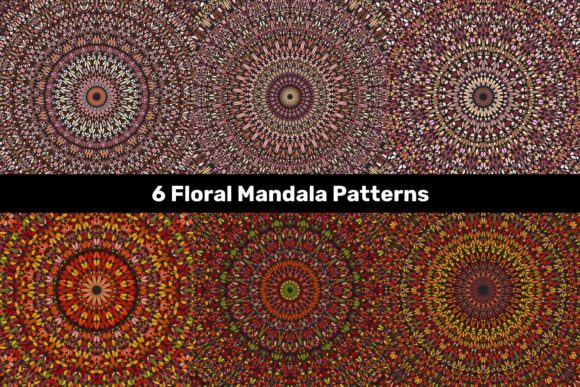 Download 6 Multicolored Floral Mandala Patterns - Multicolor Collection