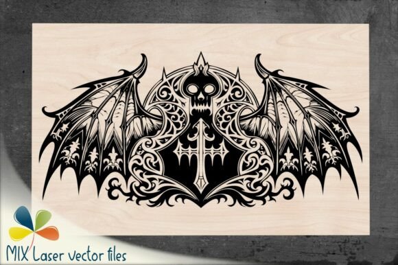 Download Gothic Skull &amp; Cross Laser SVG Engraving - Engraving Collection
