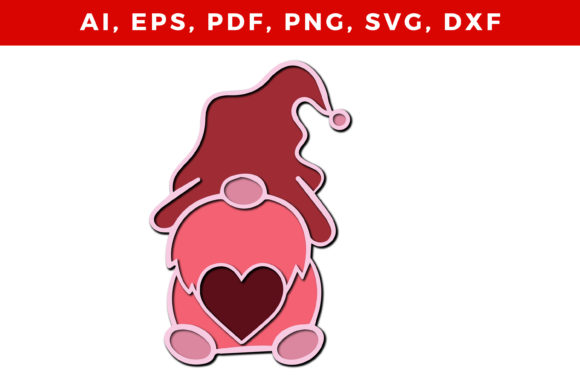 Download Layer Love with Gnome Svg Craft Cut File - Craft Collection