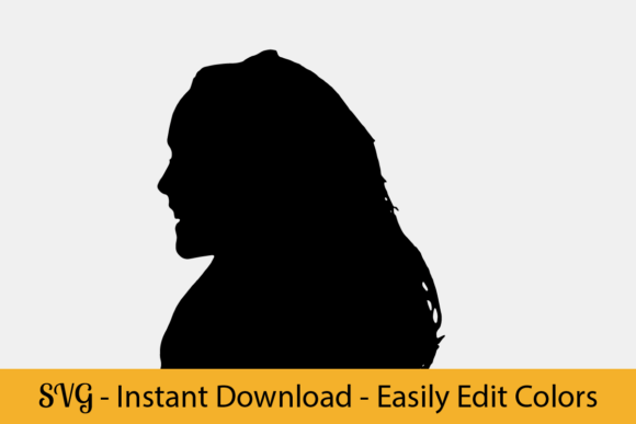 Download Woman Portrait Black Silhouette SVG - Black Collection