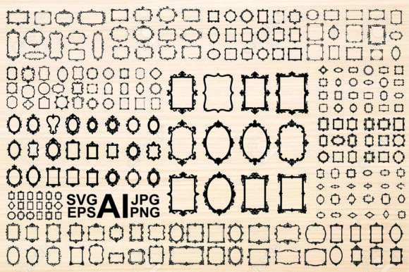 Download Ornate Black and White Decorative Frames - Black Collection