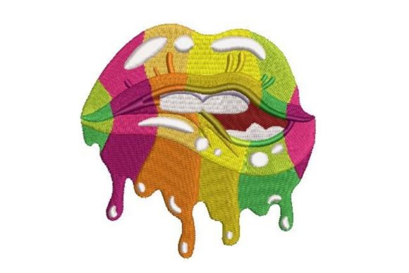 Download Multicolored Dripping Lips - Multicolor Collection