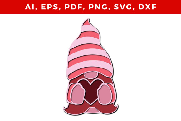 Download Layered Loving Gnome SVG Craft Cut File - Craft Collection