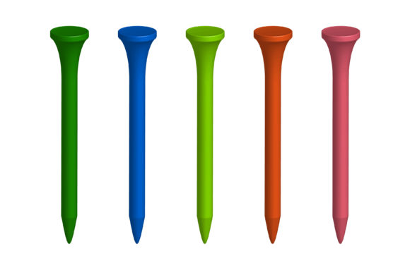 Download Set of 3d Multicolored Golf Ball Tee - Multicolor Collection