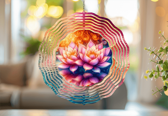 Download Lotus Flowers Spiritual Art Wind Spinner - Spiritual art Collection