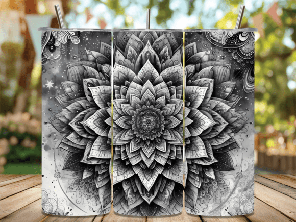 Download Black and White Mandala Tumbler Wrap - Black Collection