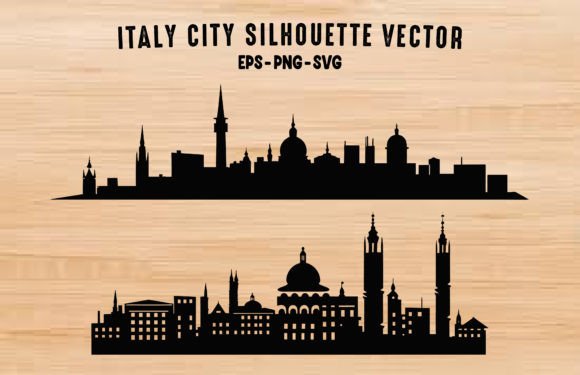 Download Italy City Skyline Black Silhouette SVG - Black Collection