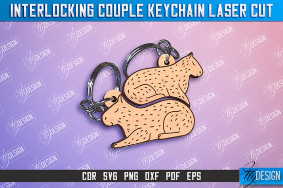 Download Сapybara Couple Keychain Laser Design - Laser design Collection