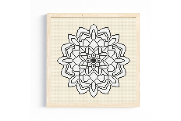 Download Black and White Mandala Cross Stitch - Black Collection